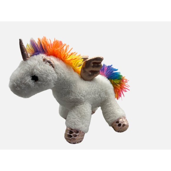 Other - Kellytoy Rainbow Unicorn 11" Plush Animal Sparkly Colorful Yarn Mane & Tail 2019